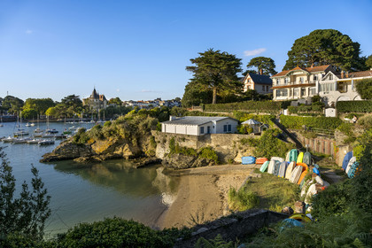 France, Loire-Atlantique (44), Pornic, la Pointe de Gourmalon et le chateau en arrière plan