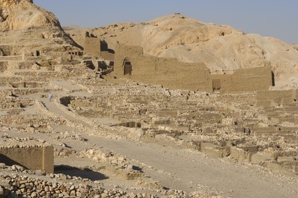 Egypt, Upper Egypt, Nile Valley, surroundings of Luxor, West bank, Thebes Necropolis listed as World Heritage by UNESCO,  Deir el-Medina, the Craftsmen valley