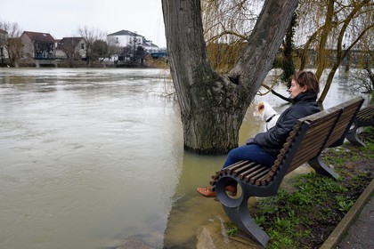 France, Val-de-Marne (94), Le Perreux-sur-Marne, les bords de Marne inondés