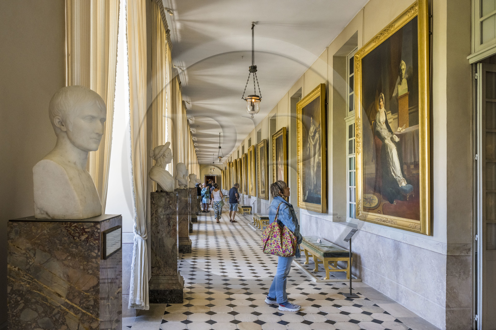 France, Seine-et-Marne, Fontainebleau, castle of Fontainebleau listed as World Heritage by UNESCO, Napoleon I Museum, gallery presenting paintings and busts of the Emperor's family