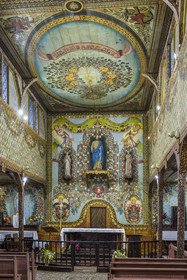 France, Guyane, Iracoubo, église Saint-Joseph d’Iracoubo entièrement décorée par le bagnard Pierre Huguet