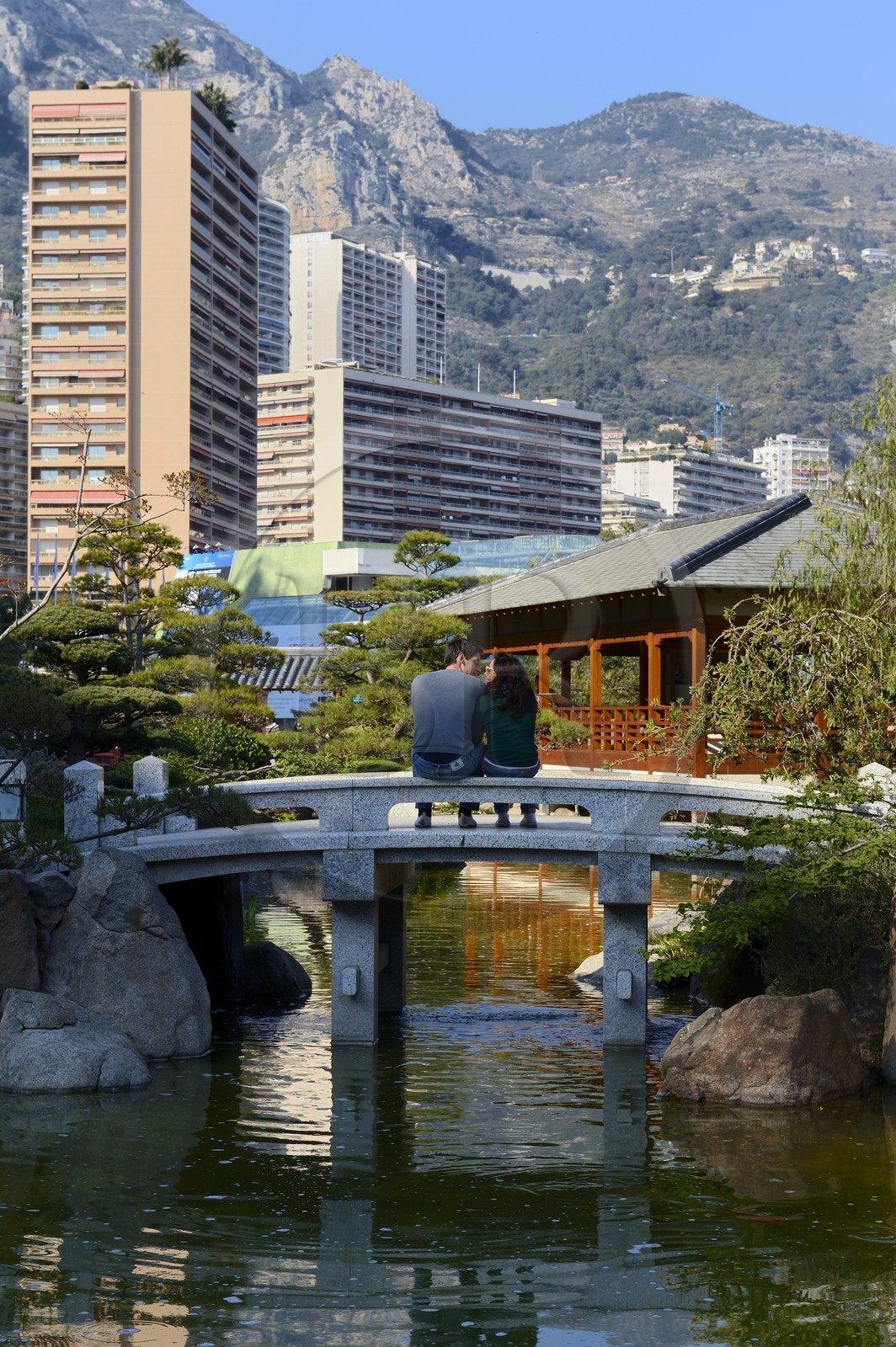 Principauté de Monaco, Monaco, Monte-Carlo, le Jardin Japonais par l'architecte paysagiste Yasuo Beppu