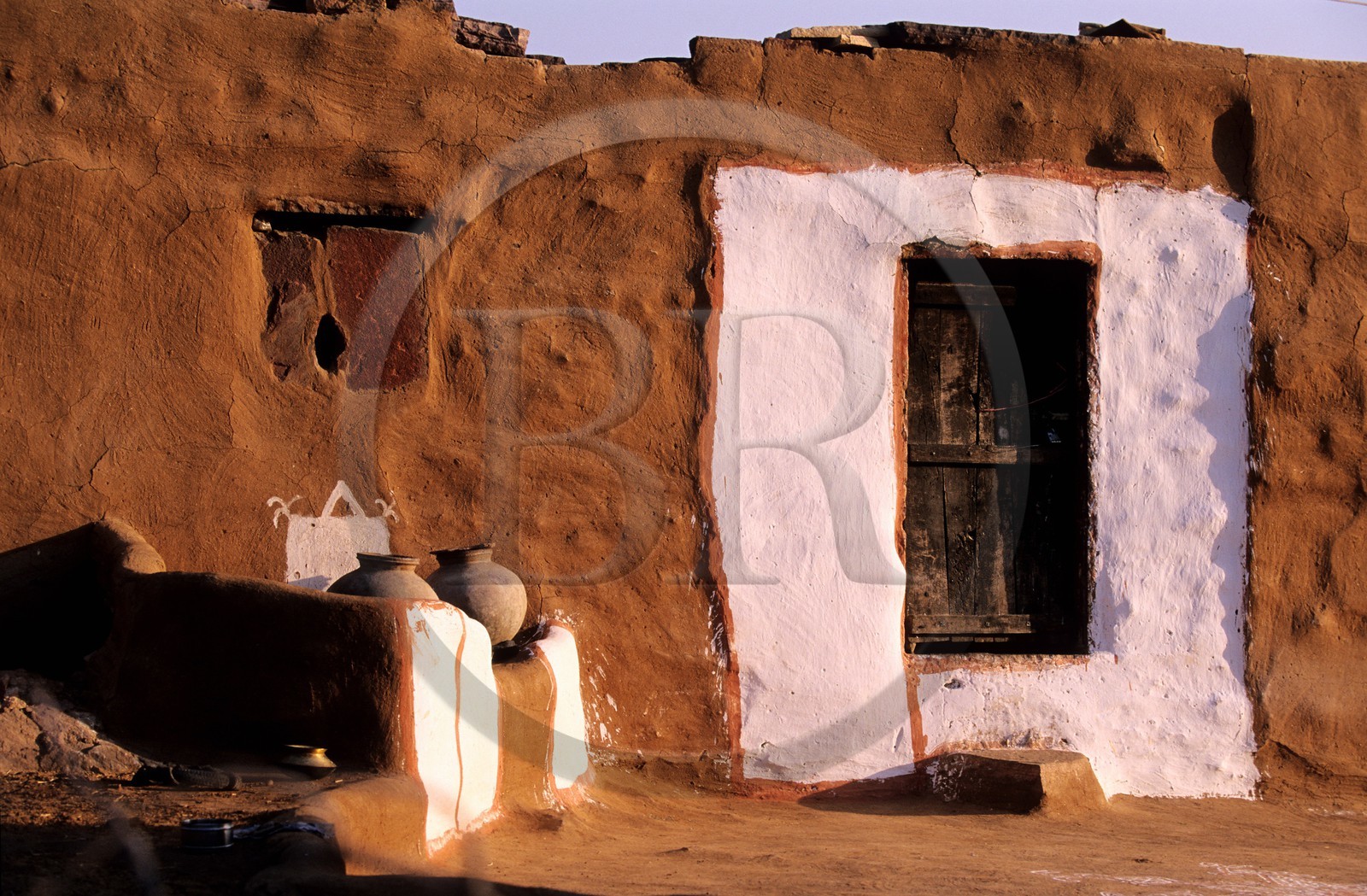 India, Rajasthan State, Jodhpur area, typical house of a Bishnoï village