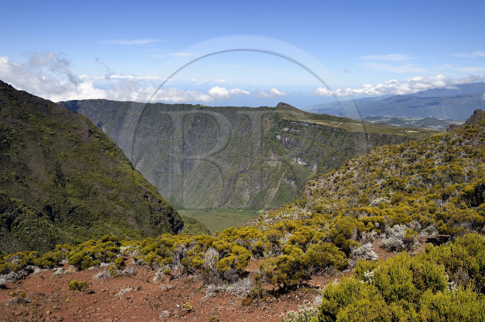 France, Ile de la Reunion, Parc National de la Réunion classé Patrimoine Mondial de l'UNESCO, volcan du Piton de la Fournaise, vallée de la Rivière des Remparts