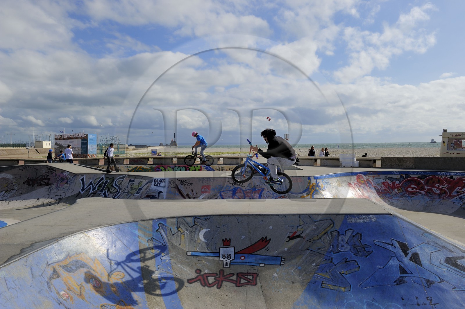 France, Seine-Maritime (76), Le Havre, le Skate park sur la plage