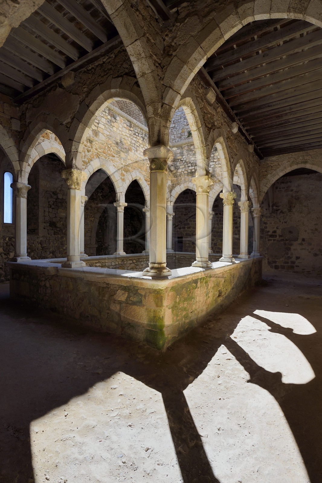 France, Alpes-Maritimes (06), Cannes, Iles de Lérins, Ile de Saint-Honorat, Abbaye de Lérins, le cloitre de la prière de l'ancien monastère fortifié élevé en 1073