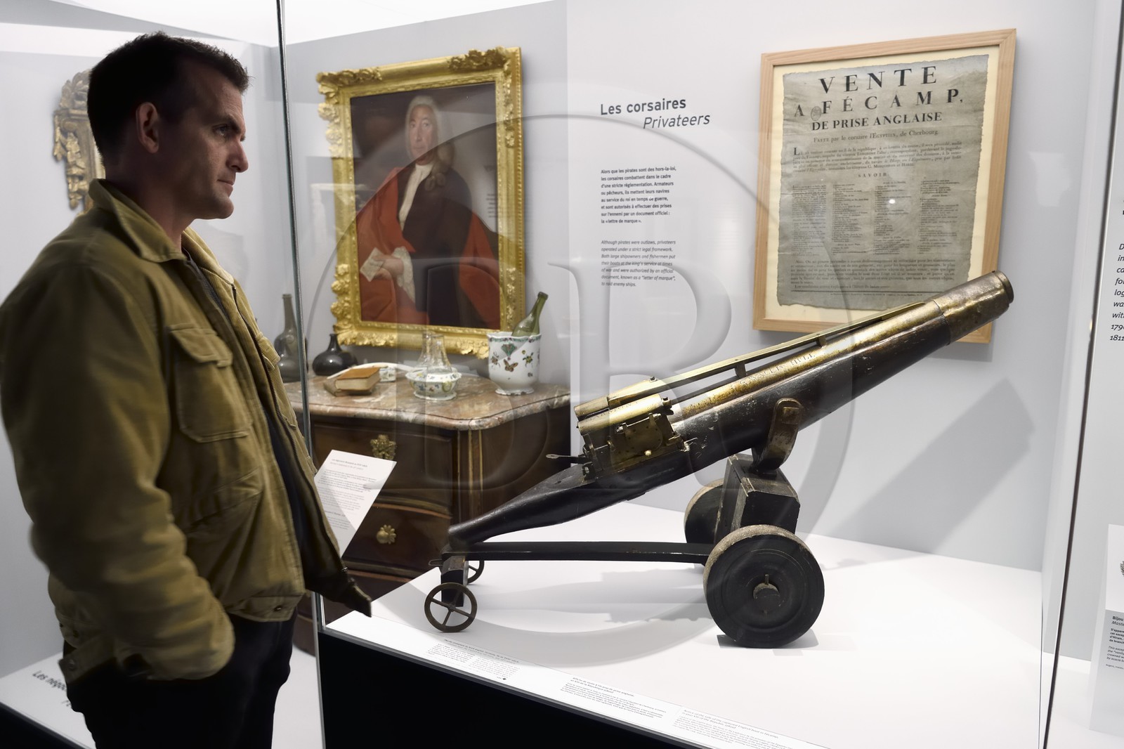 France, Seine Maritime, Pays de Caux, Cote d'Albatre, Fecamp, Les Pecheries (Fishery) - Museum of Fecamp, showcases on privateers
