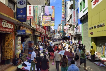 Sri Lanka, province de l'ouest, district de Colombo, Colombo, le bazar animé de Pettah dans 2nd Cross street