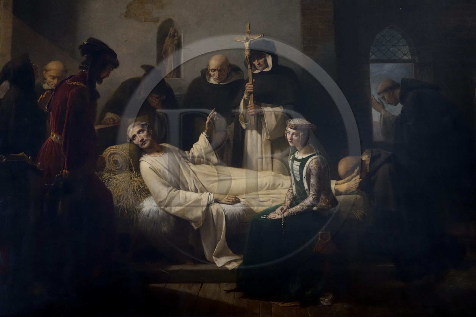 France, Morbihan (56), Golfe du Morbihan, Vannes, cathédrale Saint-Pierre, tableau représentant la mort de Saint Vincent Ferrier à Vannes