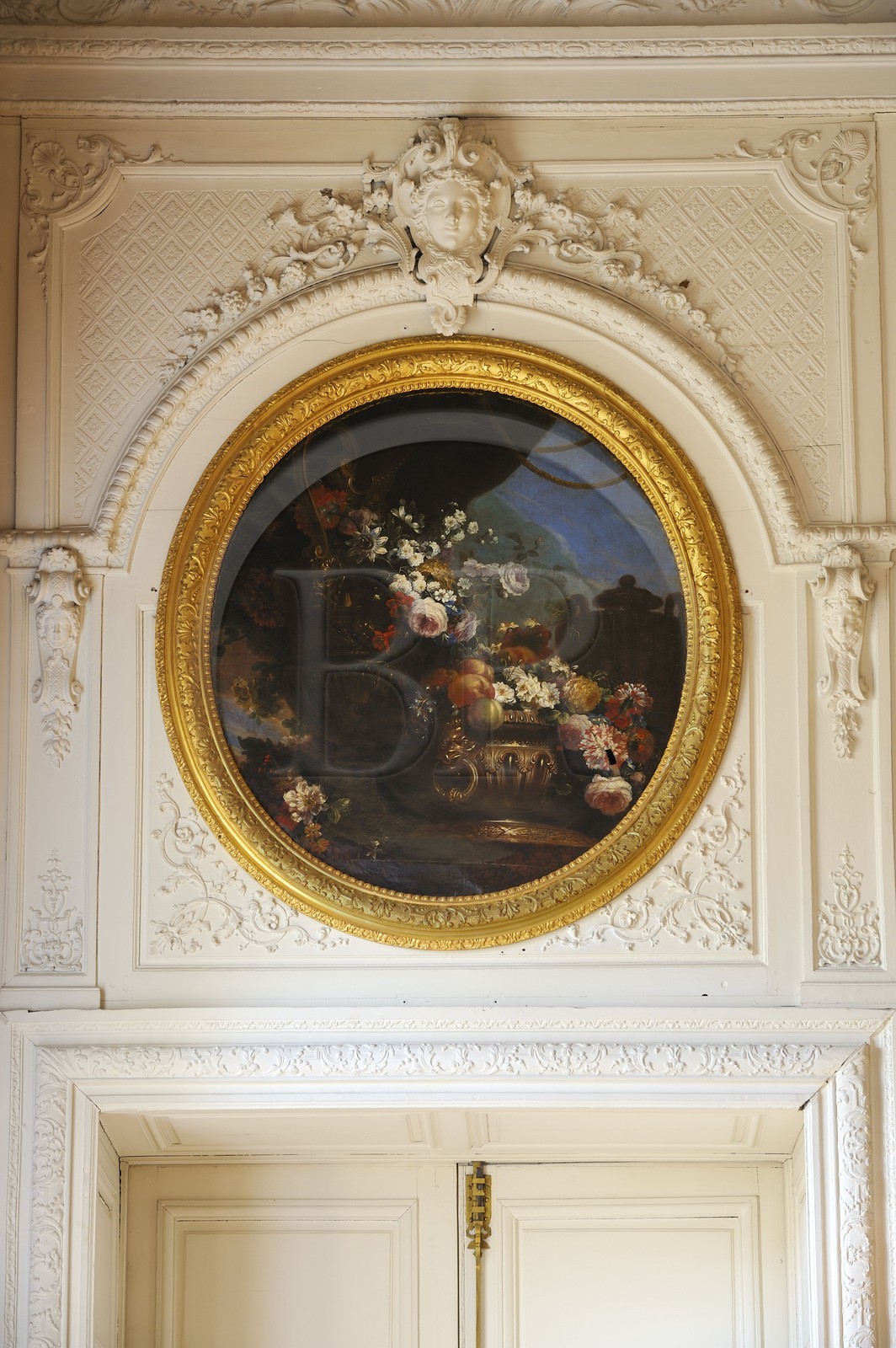 France, Yvelines, Chateau de Versailles, listed as World Heritage by UNESCO, the Grand Trianon, flower arrangement painting by Antoine Mononnyer