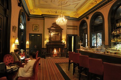 United Kingdom, Northern Ireland, Belfast, The Merchant Hotel bar in a former bank