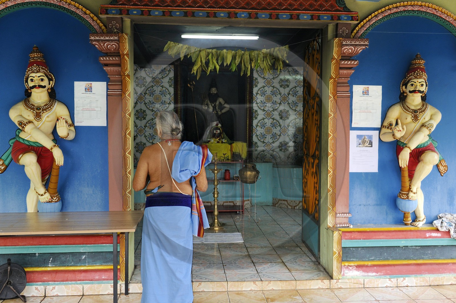 France, île de la Réunion, commune de Etang Saint-Paul, le chemin du Tour des Roches,  temple Tamoul dédié à Shiva