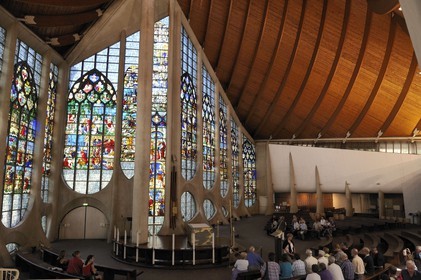 France, Seine-Maritime (76), Rouen, l'église Sainte-Jeanne-d'Arc, lieu de conservation des vitraux de l’ancienne église Saint-Vincent détruite en 1944