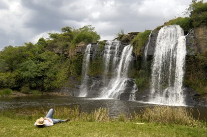 Brésil, Etat du Minas Gerais, région de Carrancas au sud de Sao Joao del Rei, cascade  (Route de l'or, Estrada Real)