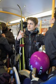 Norvège, Oslo, quartier de Holmenkollen, le metro d'Oslo permet d'accéder aux pistes de ski