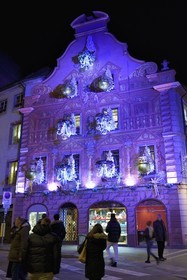 France, Bas Rhin, Strasbourg, old town listed as World Heritage by UNESCO, Christmas decoration on the Christian Meyer patisserie