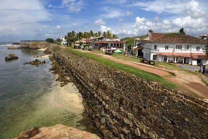 Sri Lanka, Province du Sud, Fort de Galle, classé Patrimoine Mondial de l'UNESCO, les remparts maritimes
