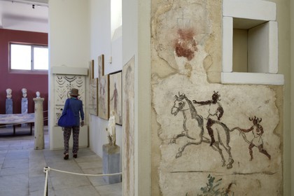 Grèce, île de Delos, classée Patrimoine Mondial de l'UNESCO, site archéologique de Délos, le musée archéologique