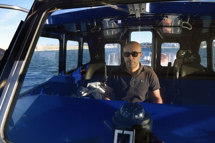 France, Bouches-du-Rhône (13), Marseille, Zone Euroméditerranée, Grand Port Maritime, Sylvain, patron de pilotine