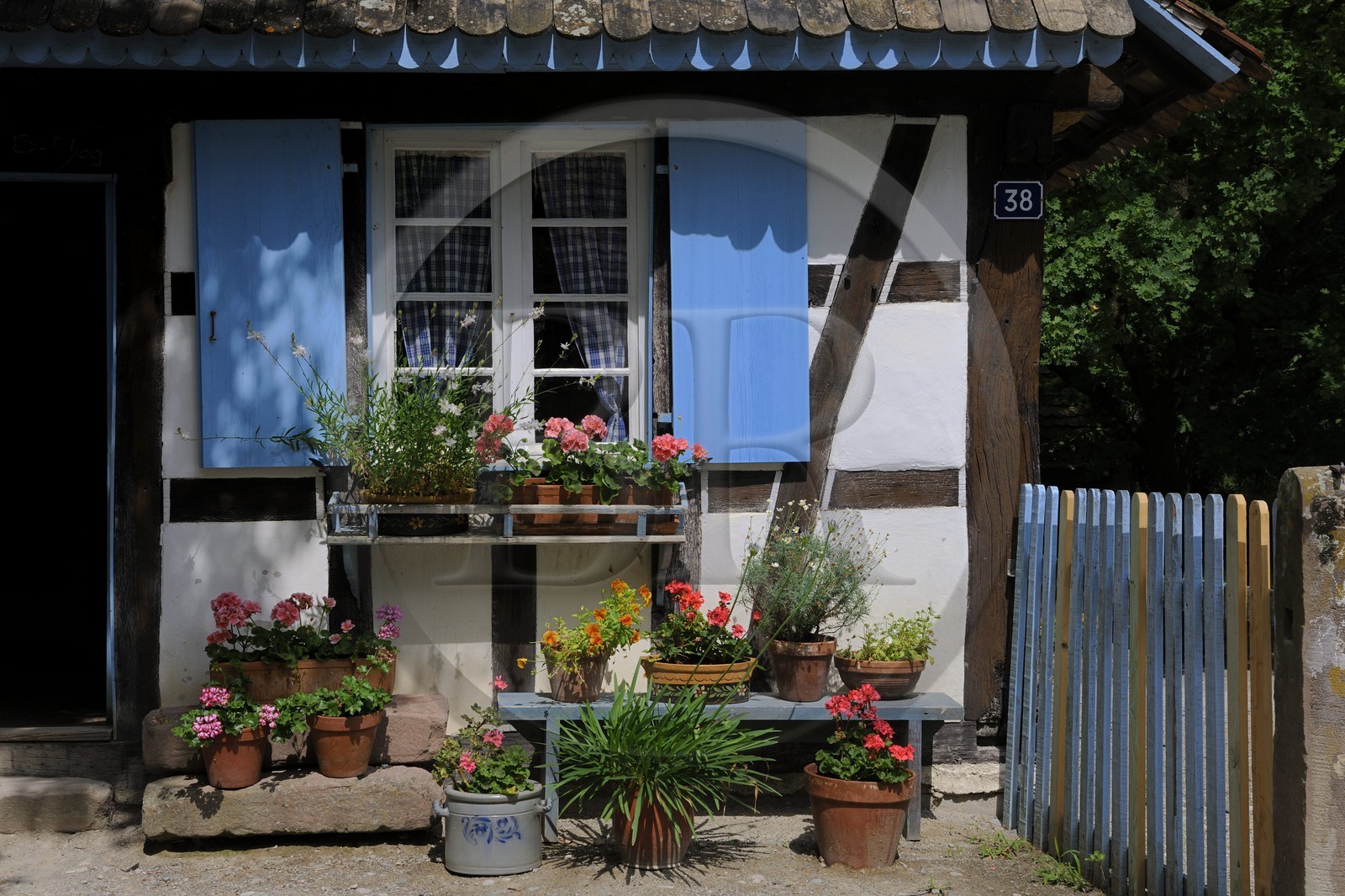 France, Haut-Rhin (68), Ungersheim, écomusée d'Alsace, maison de Souflenheim (18ème siècle)