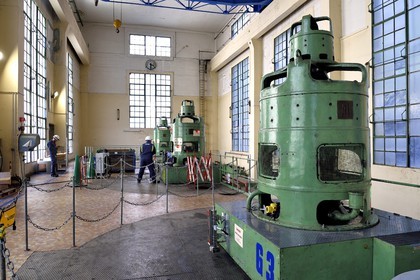 France, Alpes de Haute Provence, the lake of Castillon dam which retains the waters of the Verdon river, the alternators