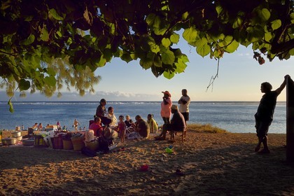 France, île de la Réunion, la Cote Ouest, plage du lagon de Saint-Gilles-Les-Bains à l'Ermitage-les-Bains