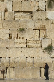 Israel, Jérusalem, ville sainte, vieille-ville classée Patrimoine Mondial de l'UNESCO, Mur des Lamentations ou mur occidental faisant partie des murs de soutènement de l'esplanade du Temple construite par Hérode Ier le Grand