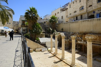 Israel, Jérusalem, ville sainte, vieille-ville classée Patrimoine Mondial de l'UNESCO, le quartier juif, le Cardo était la rue principale pendant la période byzantine