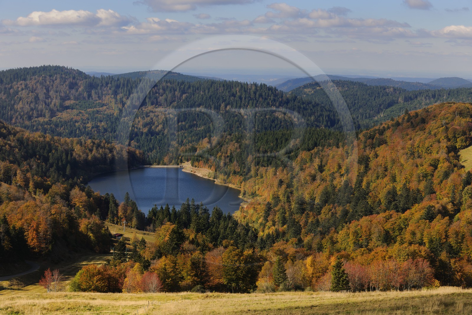 France, Vosges (88), la route des Crêtes, le lac de la Lande est un lac artificiel sur la commune de La Bresse