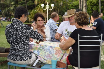 France, Ile de la Reunion, Cote Sud, plage de Grande Anse, la plage est très prisée le week end par les familles créoles pour les loisirs et le picnic