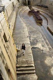 France, Var, Toulon, the naval base (Arsenal), refit basin said small Vauban basin built according to the plans of the engineer Antoine Groignard, the administrator and curator of the National Maritime Museum Cristina Baron