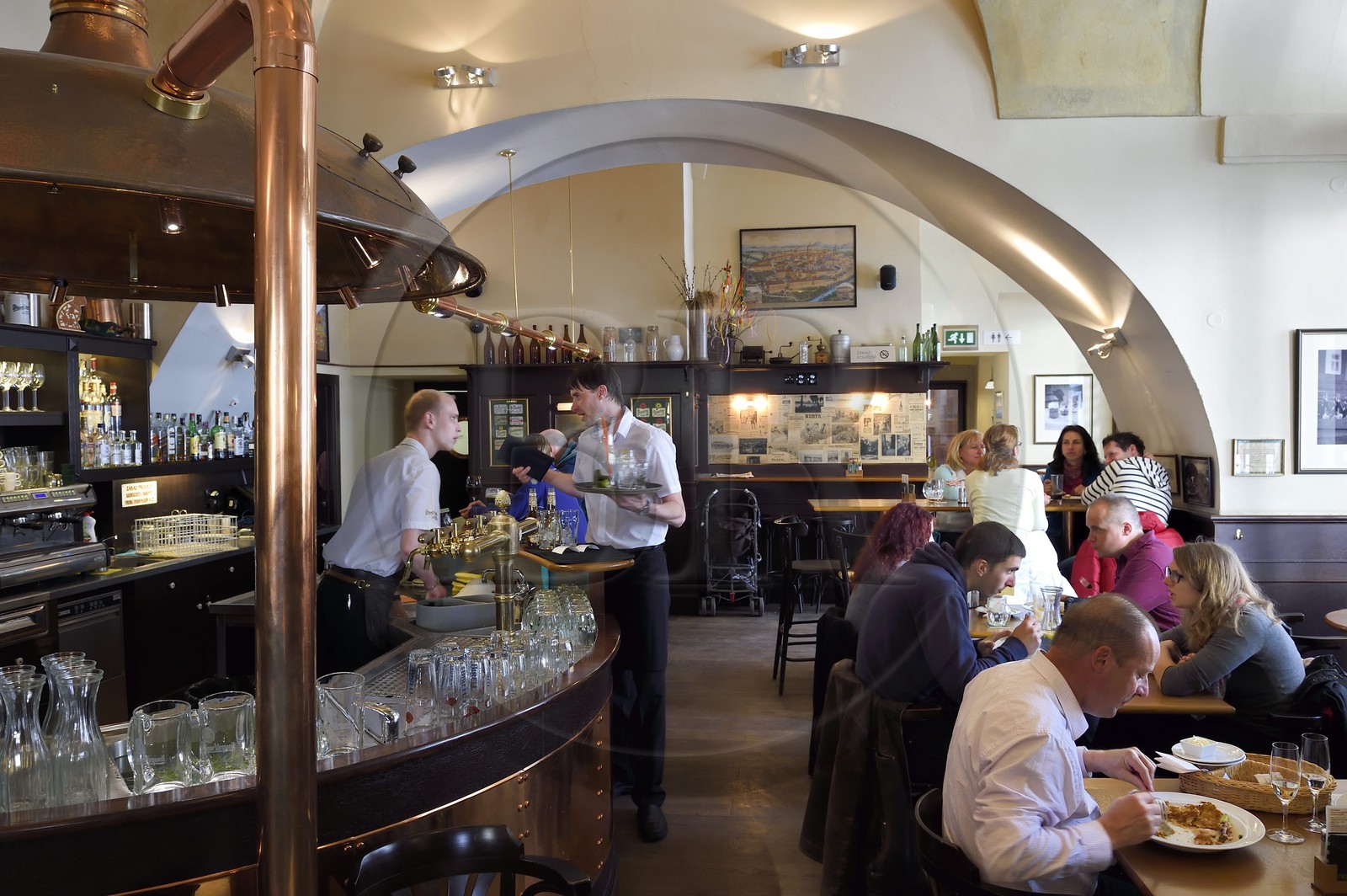 République Tchèque, Prague, centre historique classé Patrimoine Mondial de l'UNESCO, quartier Mala Strana, restaurant Malostranska Beseda