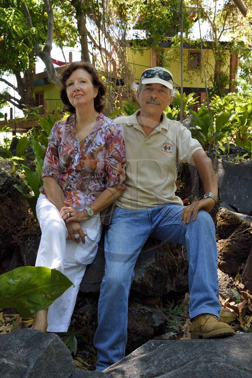 Nicaragua, Lac Nicaragua, Las Isletas de Granada, isla Zopango, Roseline et Mauro Bersani propriétaires de l'ile et de NicarAgua Dulce