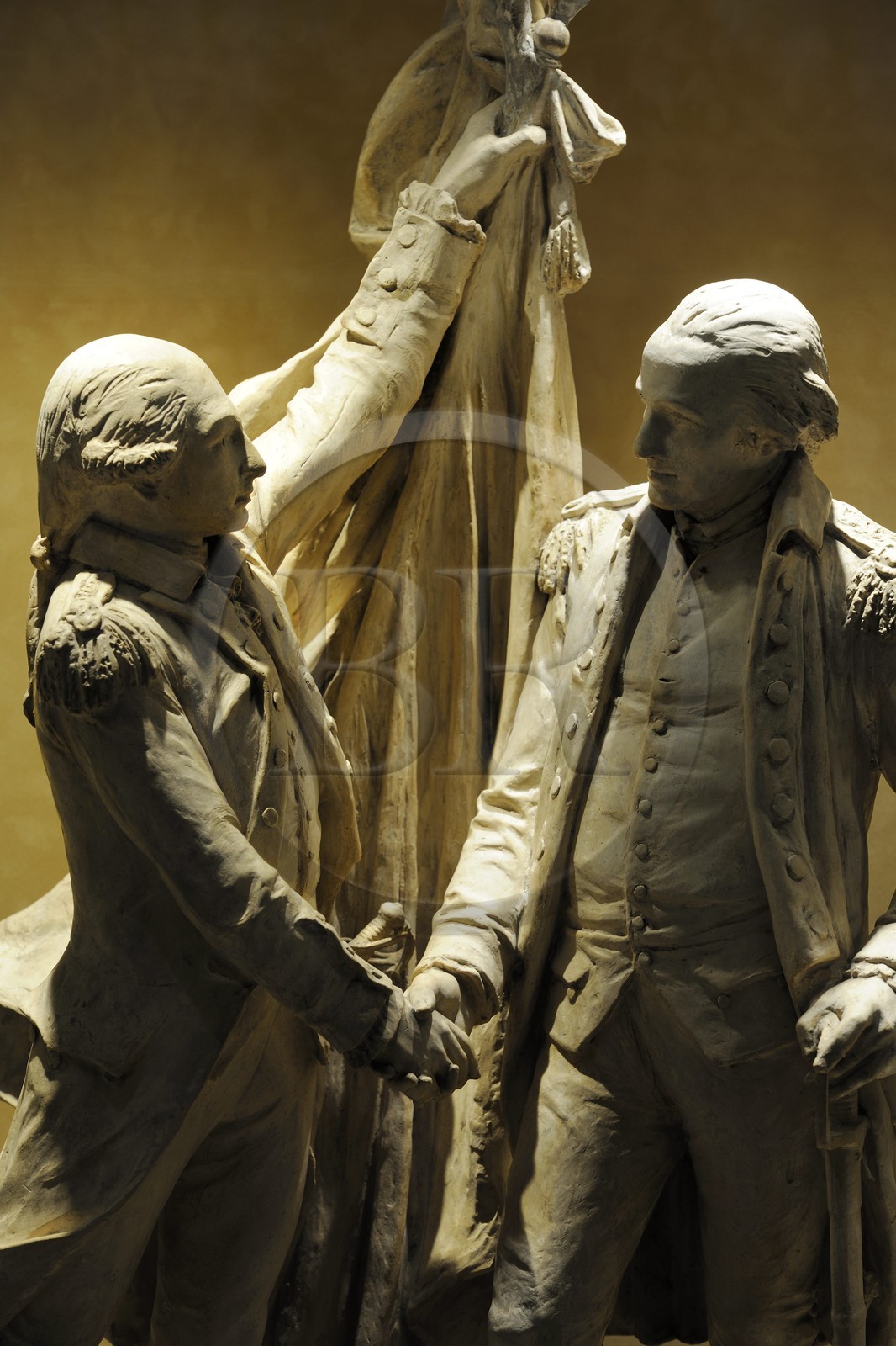 France, Haut-Rhin (68), Colmar, le Musée et maison natale de Bartholdi, poignée maçonnique pour un projet de statue de la rencontre de Washington et Lafayette