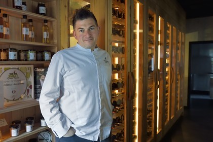 France, Haut-Rhin (68), Kaysersberg, Jerome Jaegle, chef du restaurant Alchémille