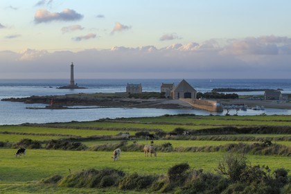 France, Manche, Cotentin, Cap de la Hague, small port of Goury, the lighthouse