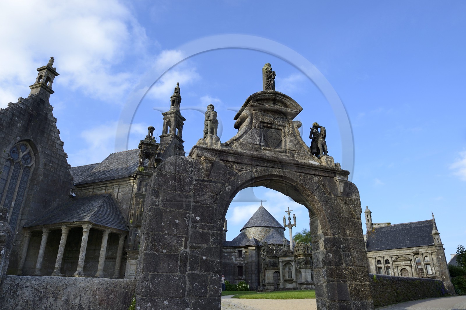 France, Finistere, Guimiliau, the church and the calvary in the Parish close (enclos paroissial)