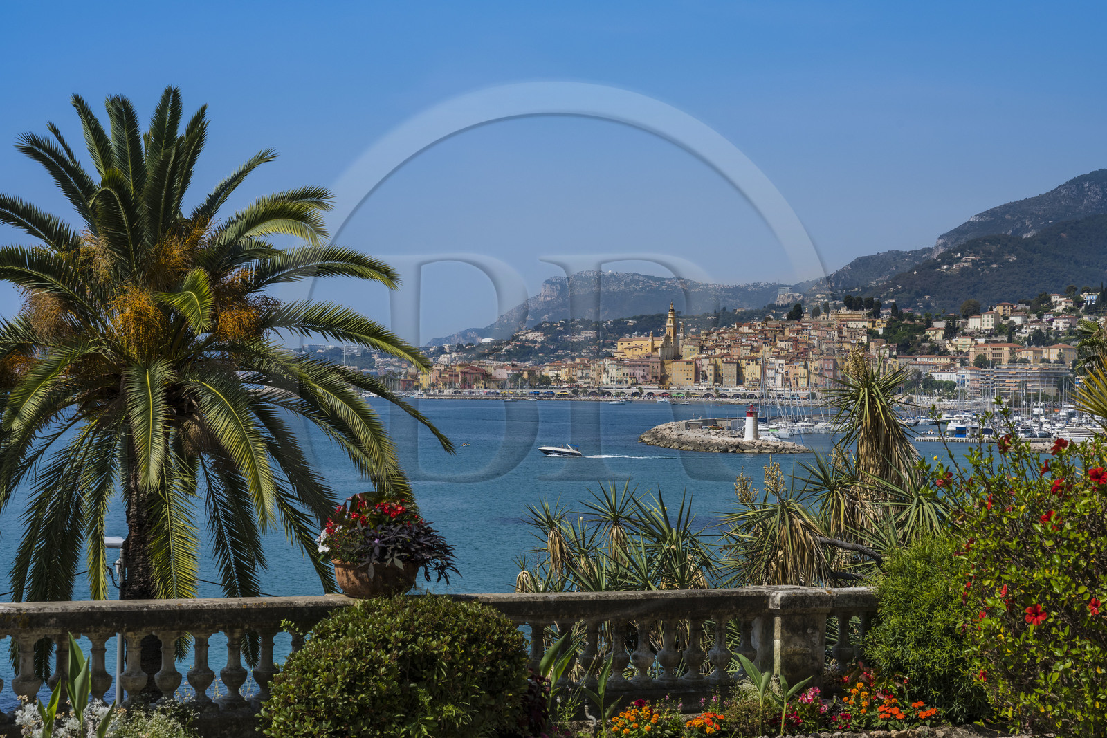 France, Alpes-Maritimes, Menton seen from Maria Serena garden in the district of Garavan
