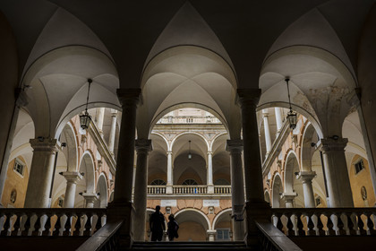 Italy, Liguria, Genoa, Rolli Palace listed as World Heritage by UNESCO in the Strada Nuova today via Garibaldi, the Palazzo Doria-Tursi or Palazzo Niccolo Grimaldi