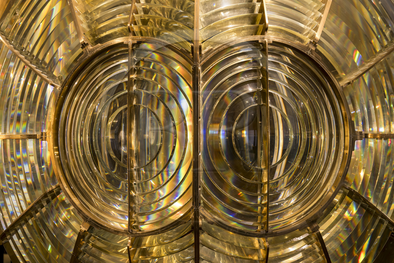 France, Finistère (29), Mer d'Iroise, Ile d'Ouessant, le phare du Créac’h, musée des Phares et Balises, optique à éclats de la Désirade (Antilles françaises)