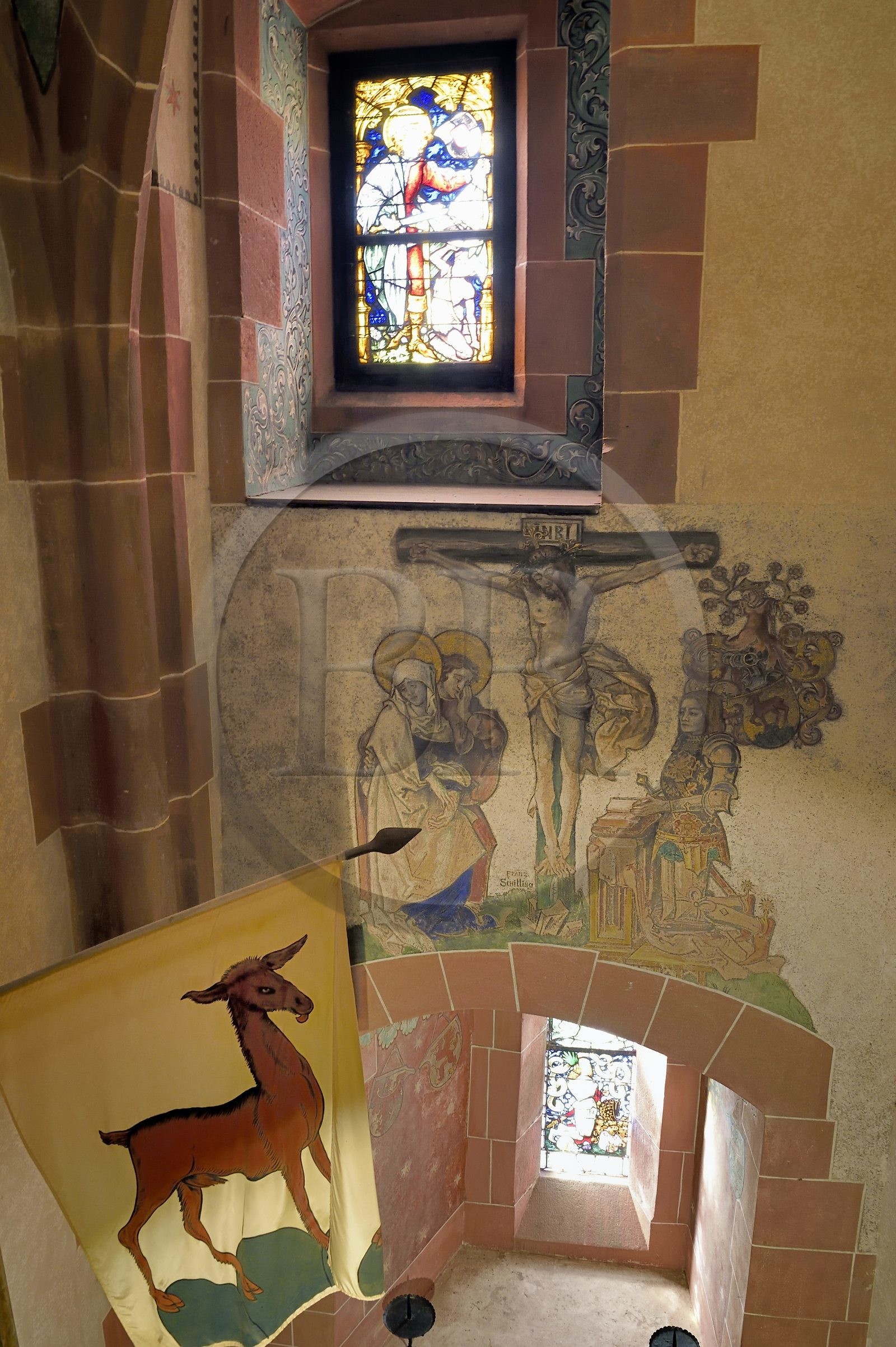 France, Bas Rhin, Orschwiller, Alsace Wine Road, Haut Koenigsbourg Castle, the chapel