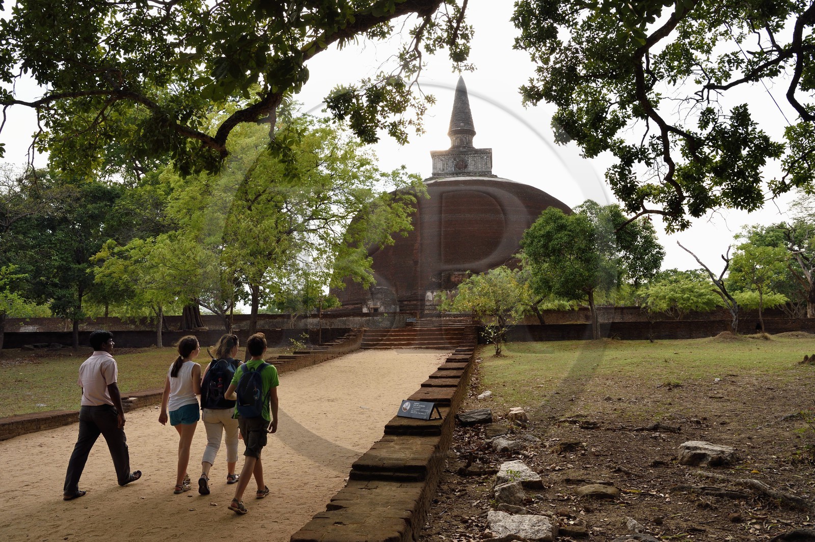 Sri Lanka, province du Centre-Nord, Polonnaruwa, l'ancienne capital du pays (XIe au XIIIe siècle) est classée au Patrimoine Mondial de l'UNESCO, stupa et dagoba Rankot Vihara