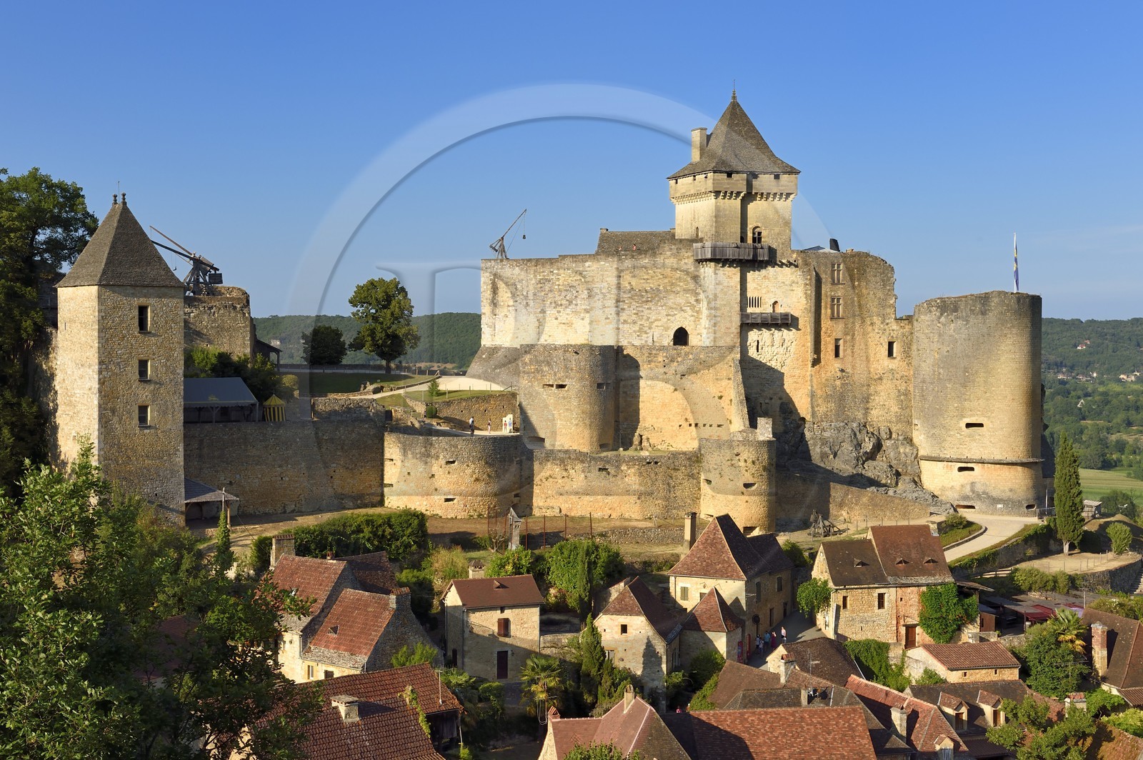 France, Dordogne, Perigord Noir, Dordogne Valley, Castelnaud la Chapelle, labelled Les Plus Beaux Villages de France (The Most Beautiful Villages of France), Castelnaud-la-Chapelle Castle