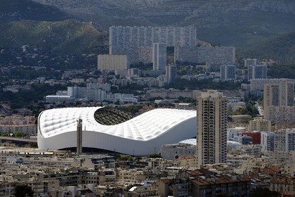 France, Bouches-du-Rhône (13), Marseille, quartier Rond point du Prado, le stade Vélodrome
