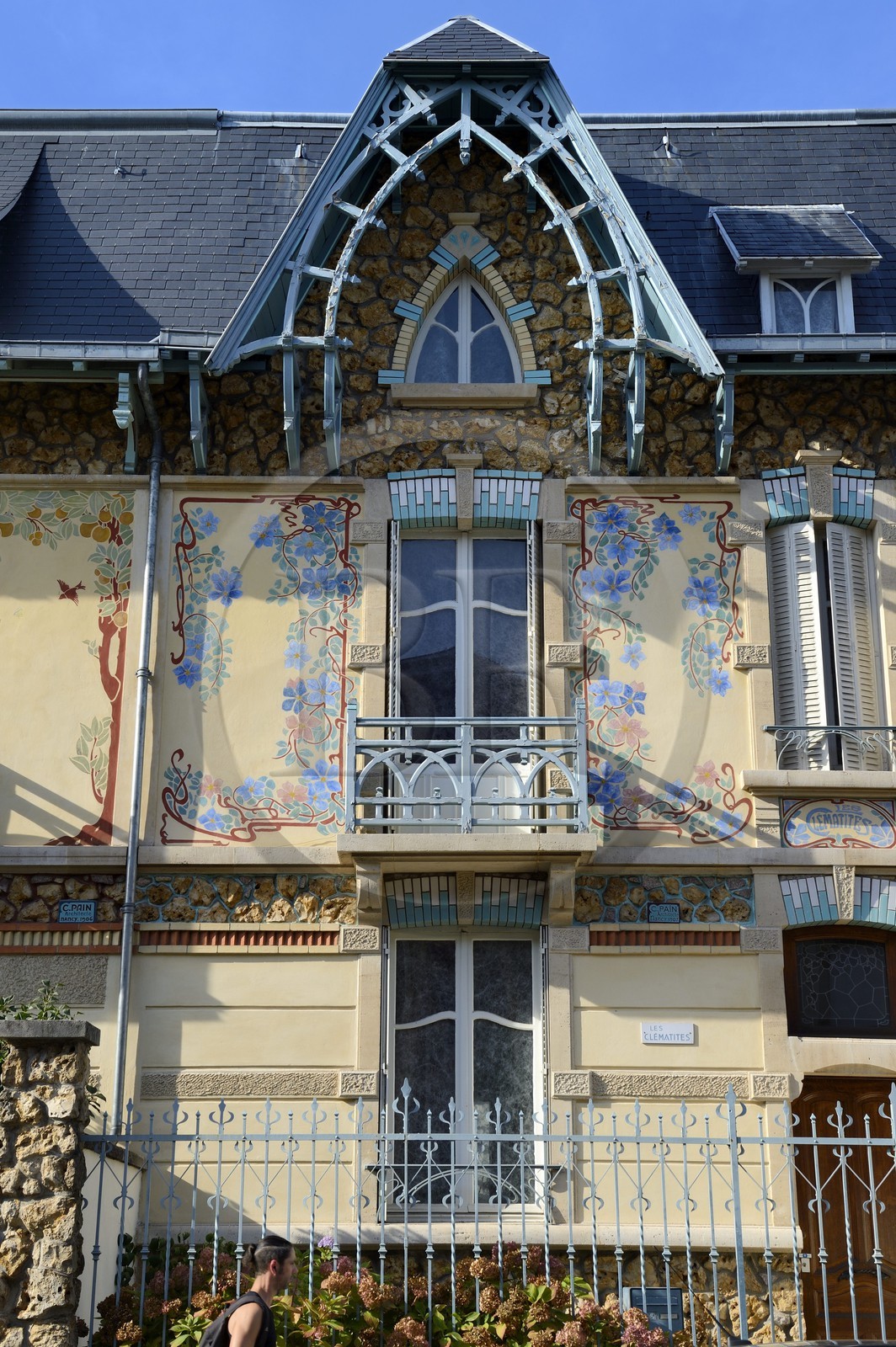 France, Meurthe-et-Moselle (54), Nancy, rue Félix Faure, maison de lotissement Art Nouveau de l'architecte Cesar Pain, villa Les Clématites