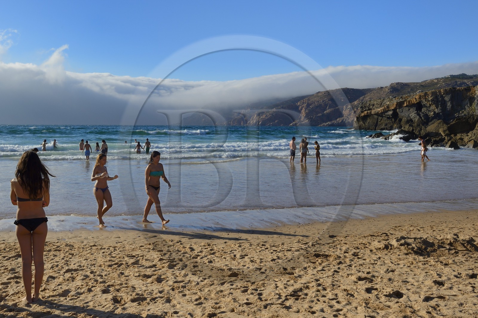 Portugal, Lisbon Region, Cascais, small wild beach of Abano north of Guincho beach on the Estoril Coast