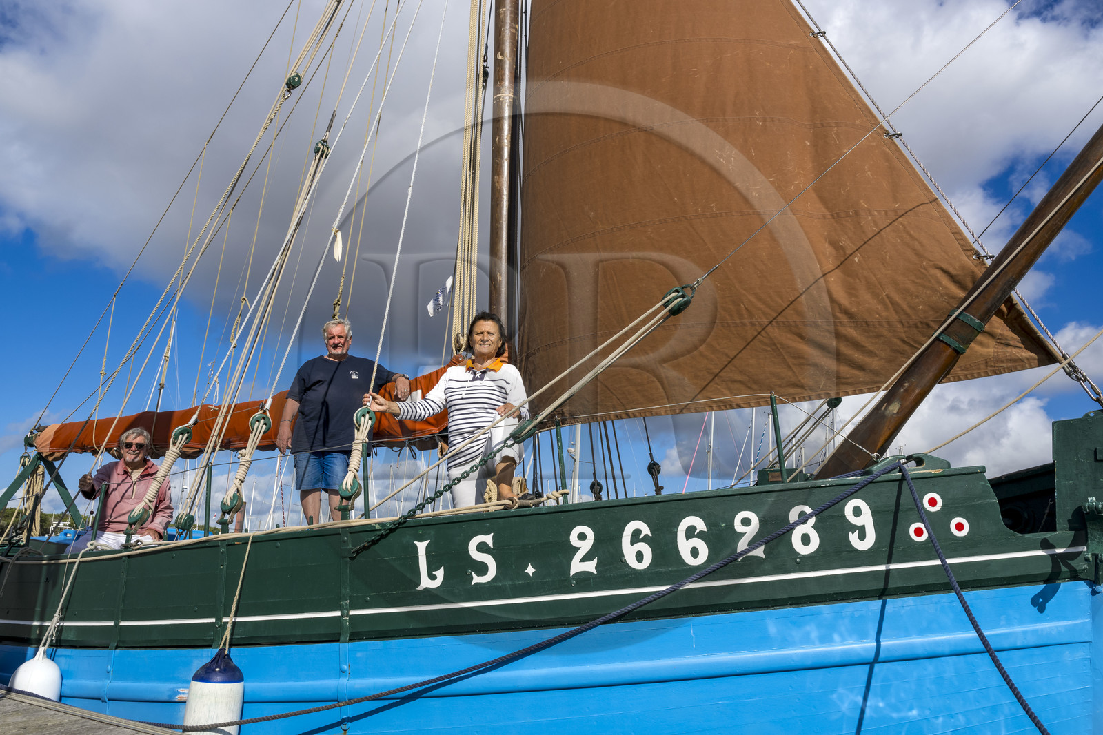 France, Vendée (85), Saint-Gilles-Croix-de-Vie, le voilier le Hope dans le port, un ancien caseyeur devenu bateau patrimoine géré par l'association Suroit