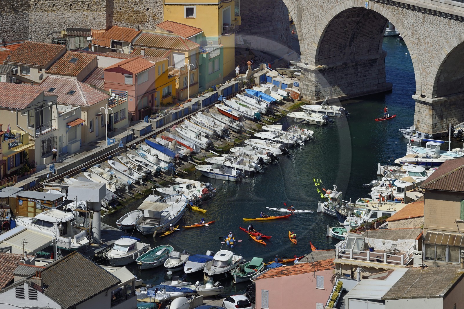 France, Bouches-du-Rhône (13), Marseille, quartier d'Endoume, le Vallon des Auffes