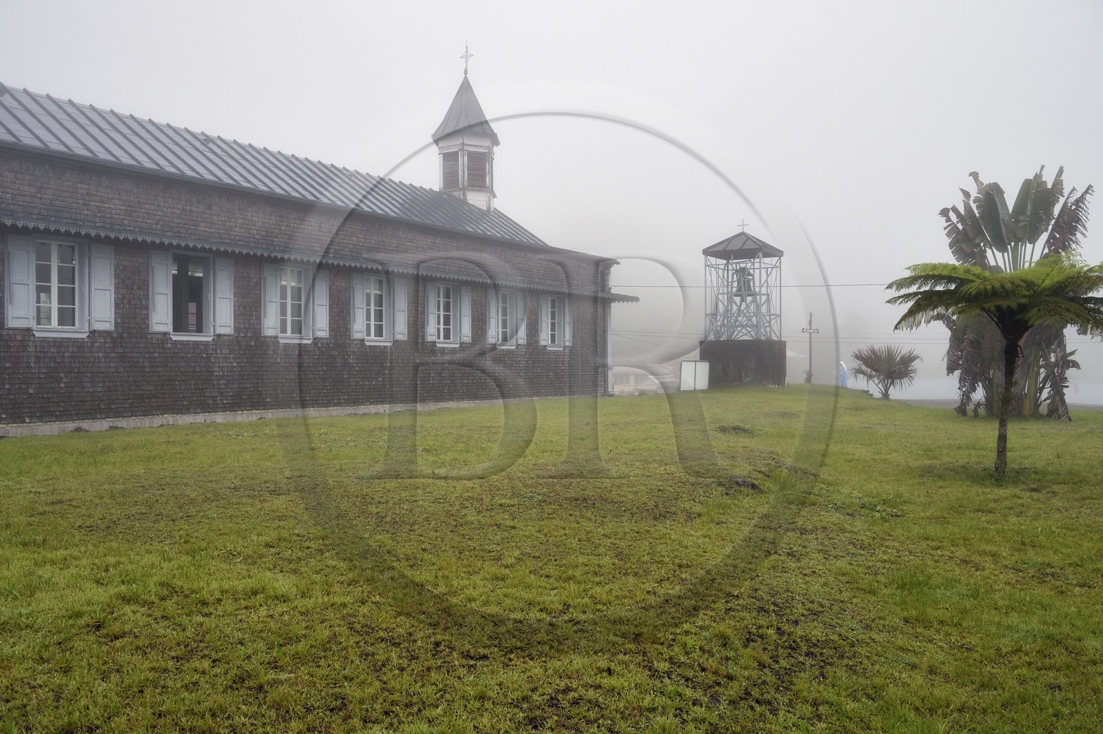 France, Ile de la Reunion, Cirque de Salazie, classé Patrimoine Mondial de l'UNESCO, Grand-Ilet, église Saint-Martin