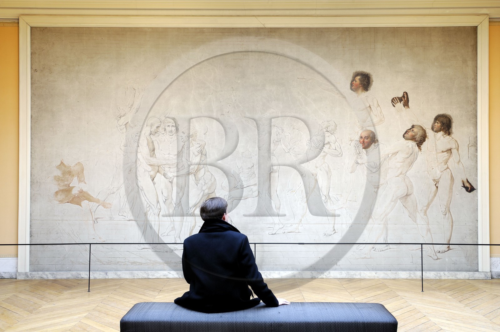 France, Yvelines, Chateau de Versailles, listed as World Heritage by UNESCO, draft of Serment du Jeu de Paume (The Tennis Court Oath) by Jacques Louis David